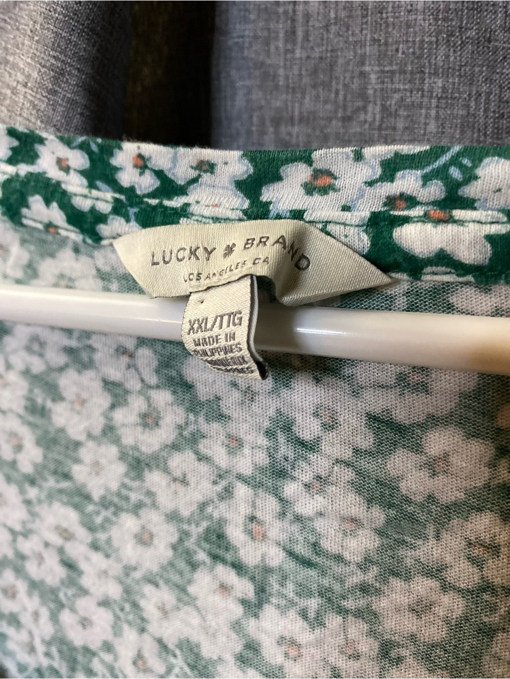 Lucky Brand Green Floral Scoop Neck Tee - Picture 2 of 2